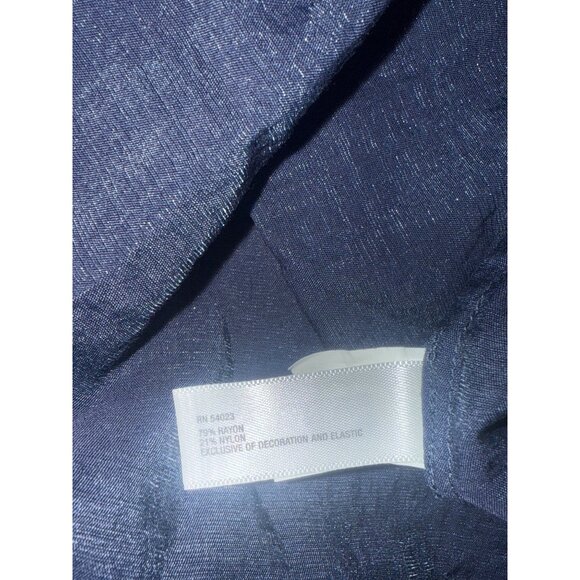 Gap Womens Navy Sleeveless Ruffle Trim Button Front Top M - Picture 9 of 9